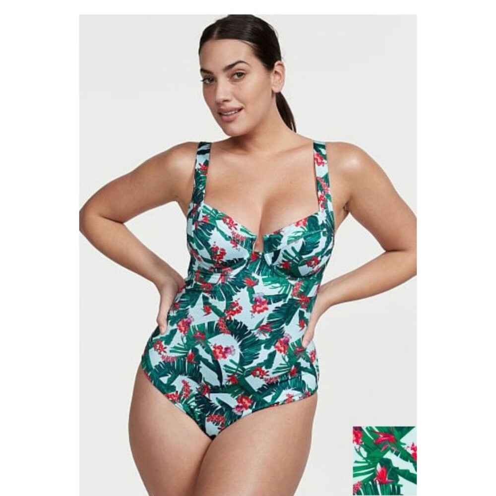 Victorias Secret swimsuit one piece blue palm S